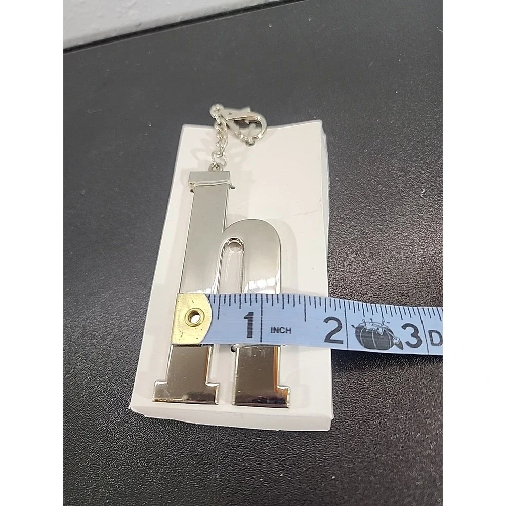 New-Letter H Keychain Silver‎ Tone Metal Ganz Initial Key Ring Purse Fob